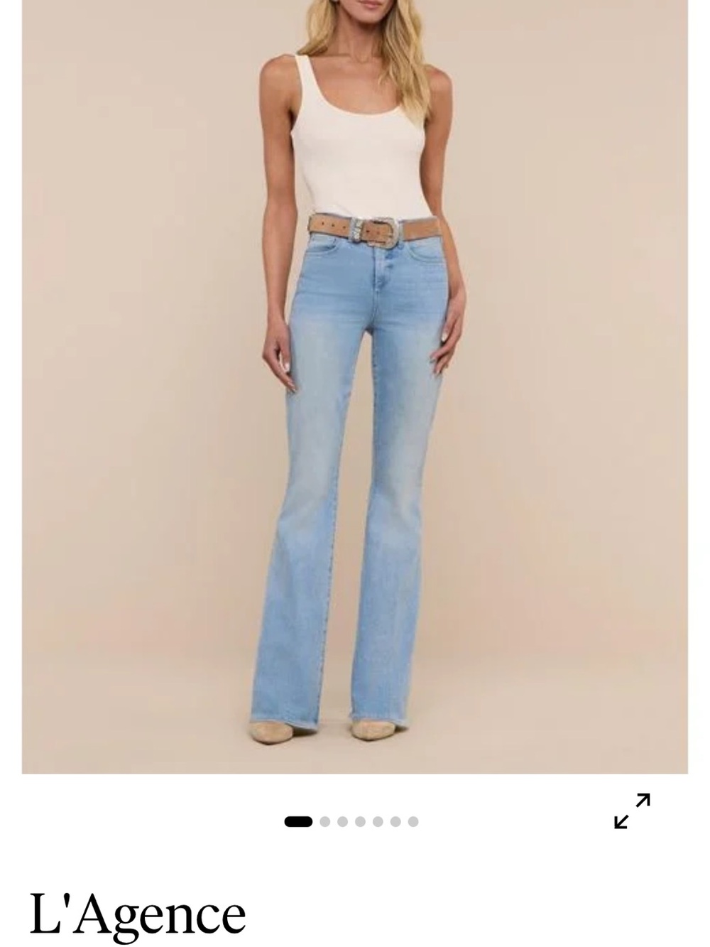 L'AGENCE Light Wash High-Rise Flare Jeans